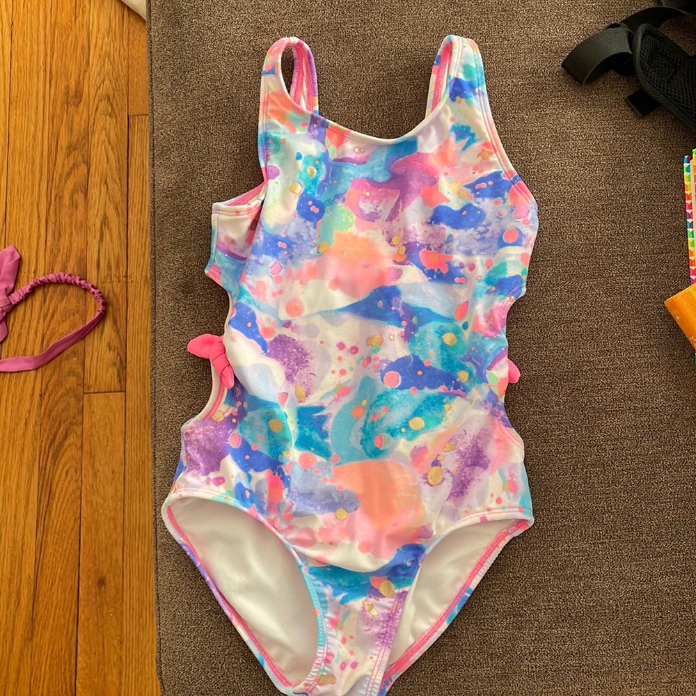 Glitter Beach girls size 10 one piece bathing suit